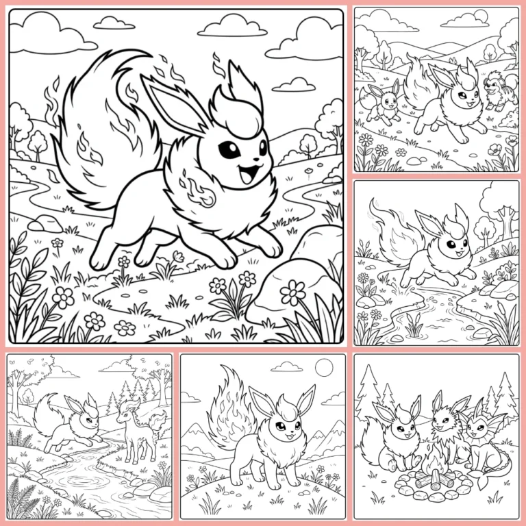 Flareon coloring page collection cover image