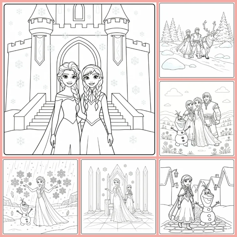Frozen coloring page collection cover image