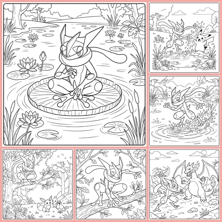 Greninja coloring page collection cover image