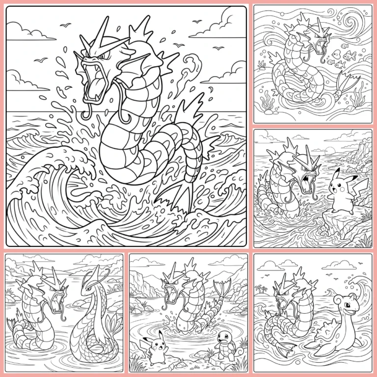 Gyarados coloring page collection cover image