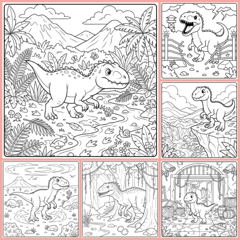 Indominus Rex coloring page collection cover