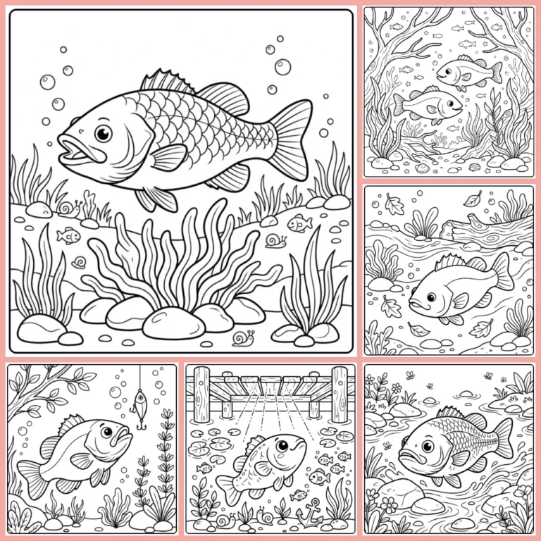 Bass coloring page collection cover