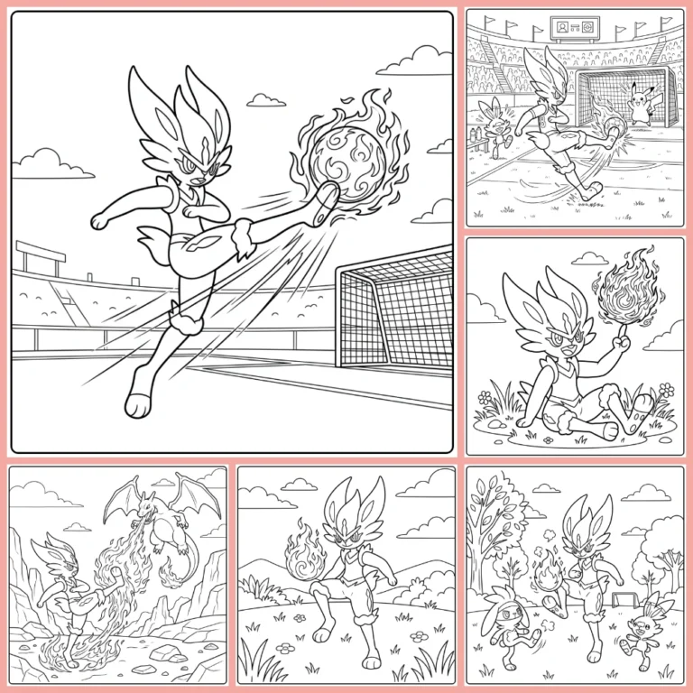 Pokemon Cinderace coloring page collection cover image