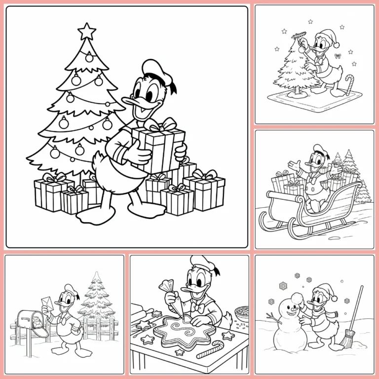 Donald Duck Christmas coloring page collection cover image