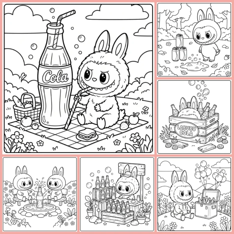 Labubu Cola coloring page collection cover