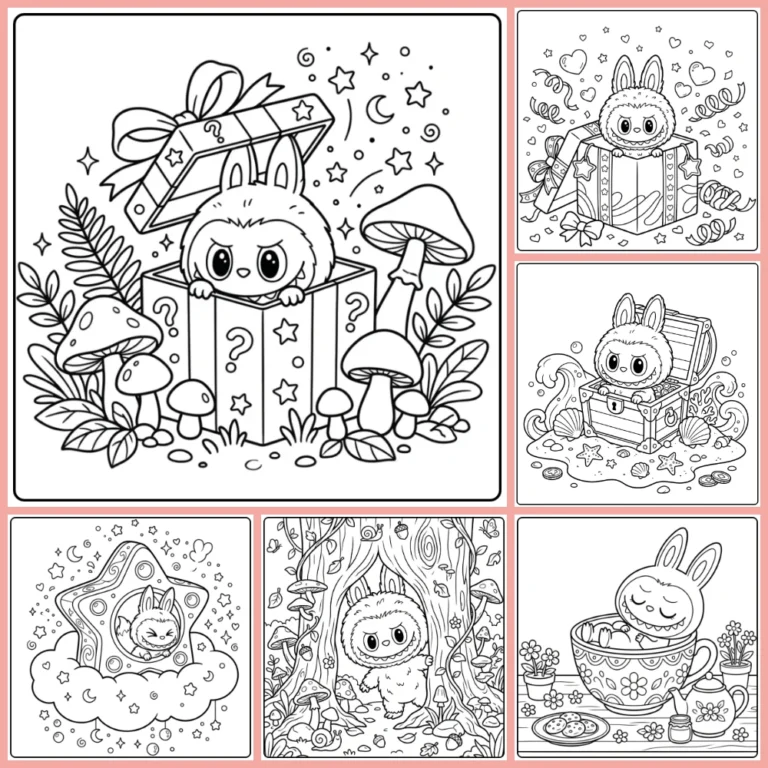 Labubu Secret coloring page collection cover