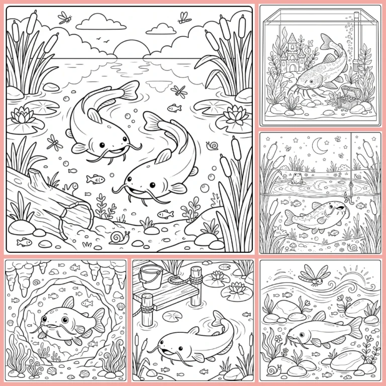 Catfish coloring page collection cover