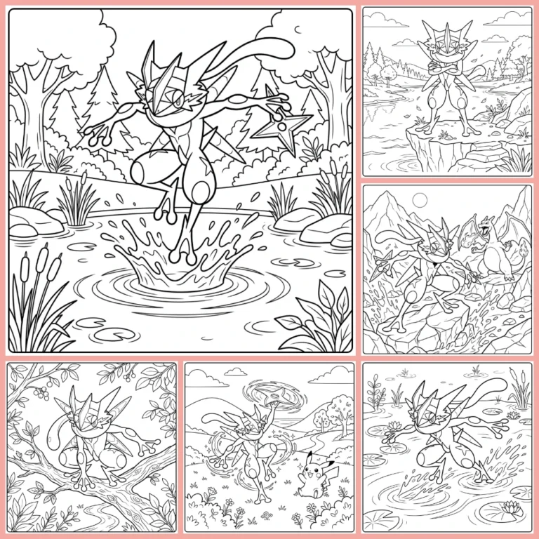 Pokemon Mega Greninja coloring page collection cover image