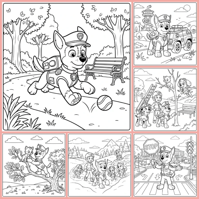 Paw Patrol Chase coloring page collection cover image