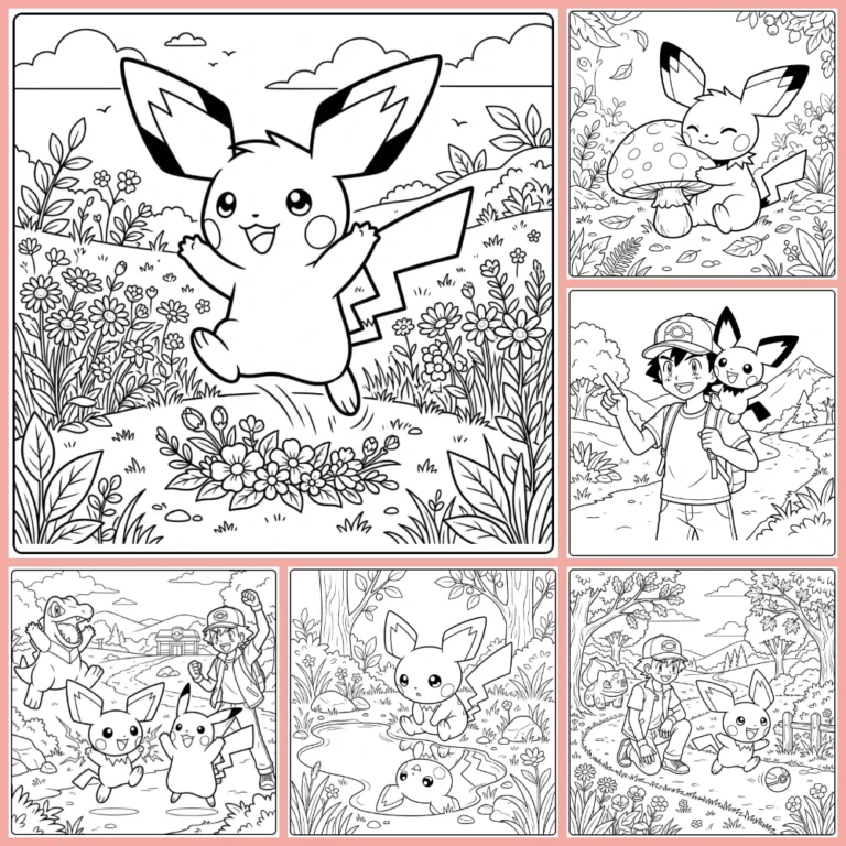 Pichu coloring page collection cover image