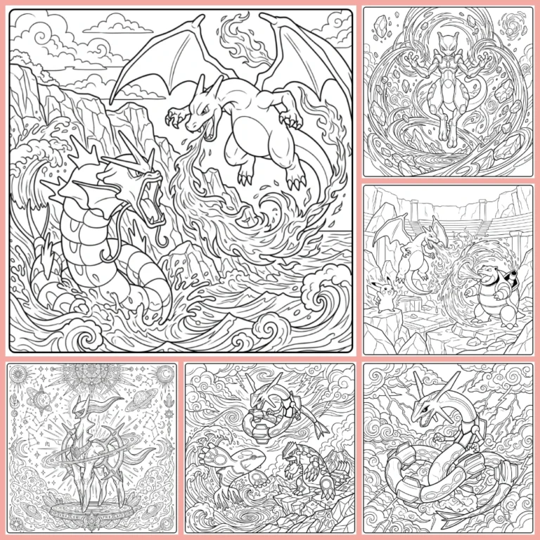 Difficult Pokemon coloring page collection cover image
