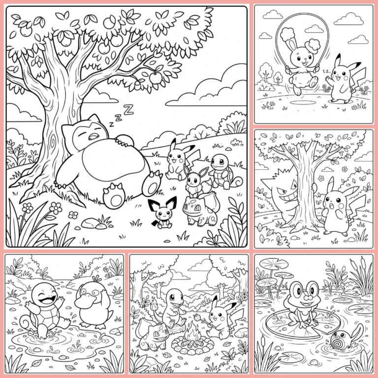 Cute Pokemon coloring page collection cover image