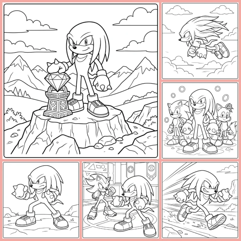 Knuckles coloring page collection cover image