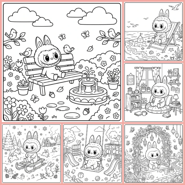 Labubu Have a Seat coloring page collection cover