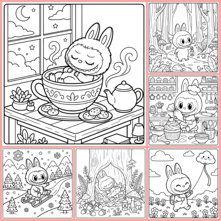 Labubu coloring page collection cover