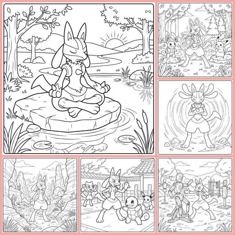 Lucario coloring page collection cover image