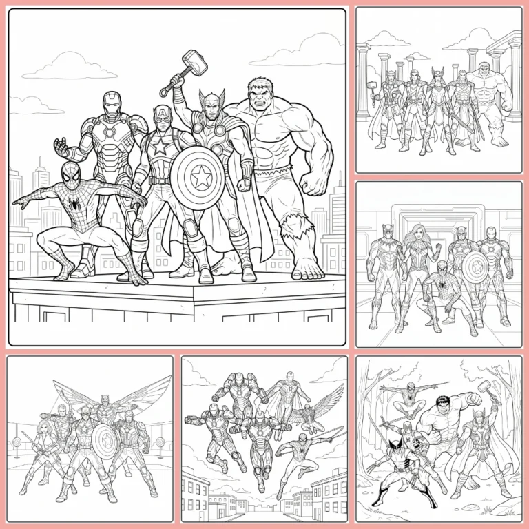 Marvel coloring page collection cover image