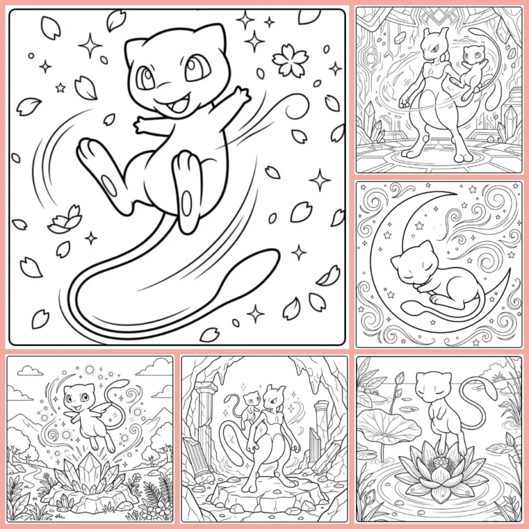 Mew coloring page collection cover image