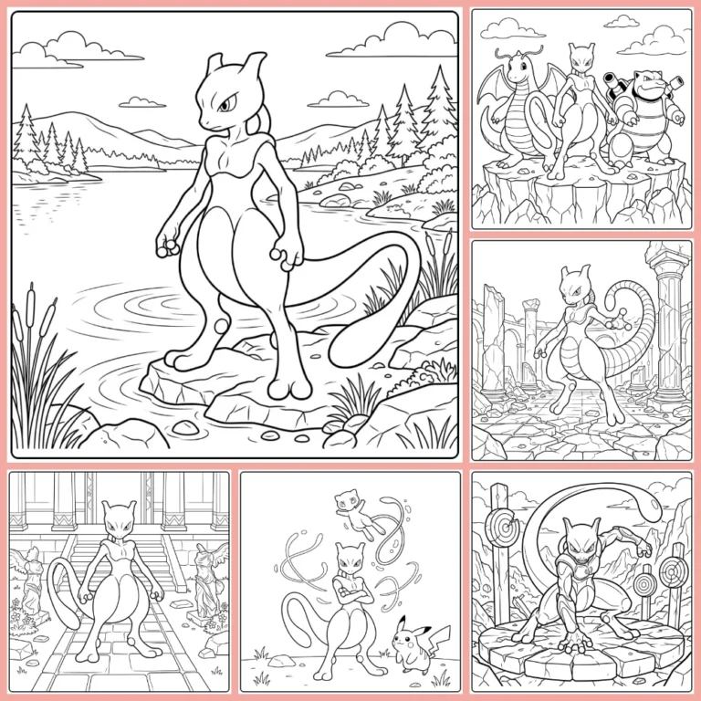 Mewtwo coloring page collection cover image