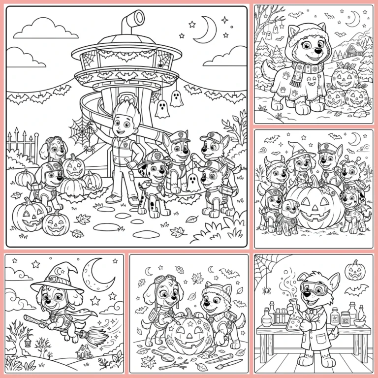 Paw Patrol Halloween coloring page collection cover image