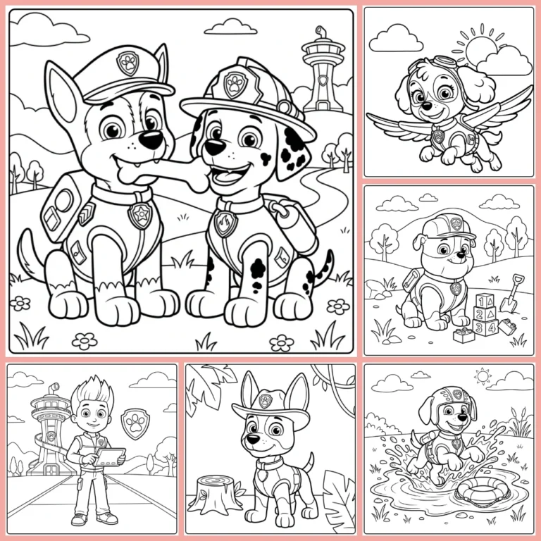 Easy Paw Patrol coloring page collection cover image