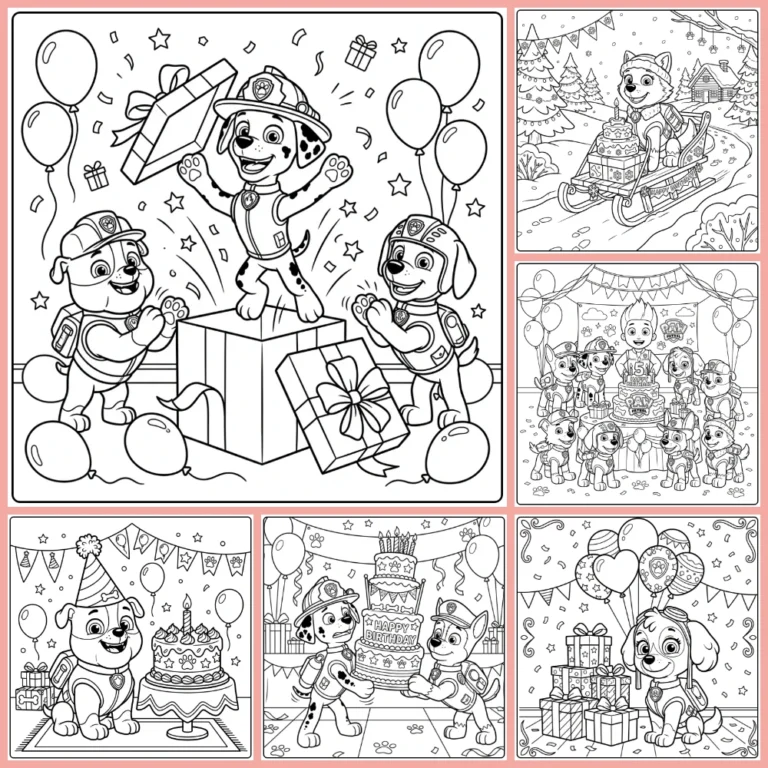 Paw Patrol birthday coloring page collection cover image