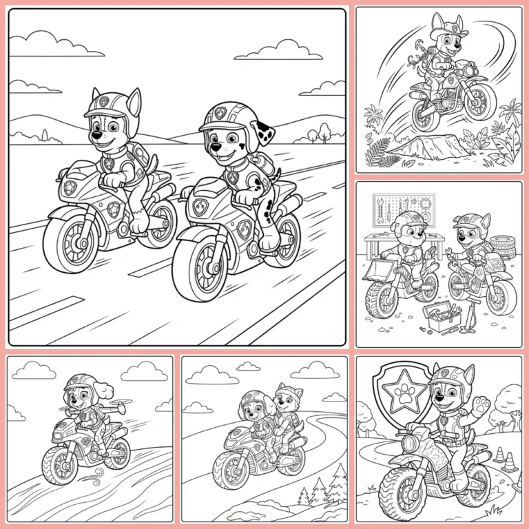 Paw Patrol Moto Pups coloring page collection cover image