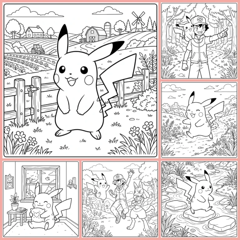 Pikachu coloring page collection cover image
