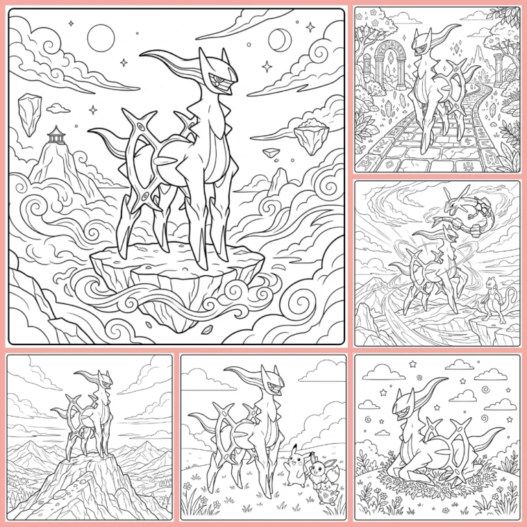 Pokemon Arceus coloring page collection cover image