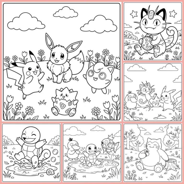 Easy Pokemon coloring page collection cover image