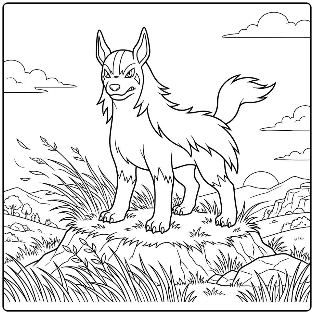 Pokemon Mightyena coloring page