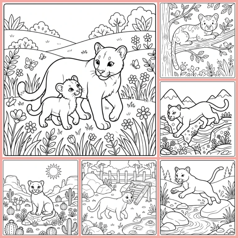 Puma coloring page collection cover