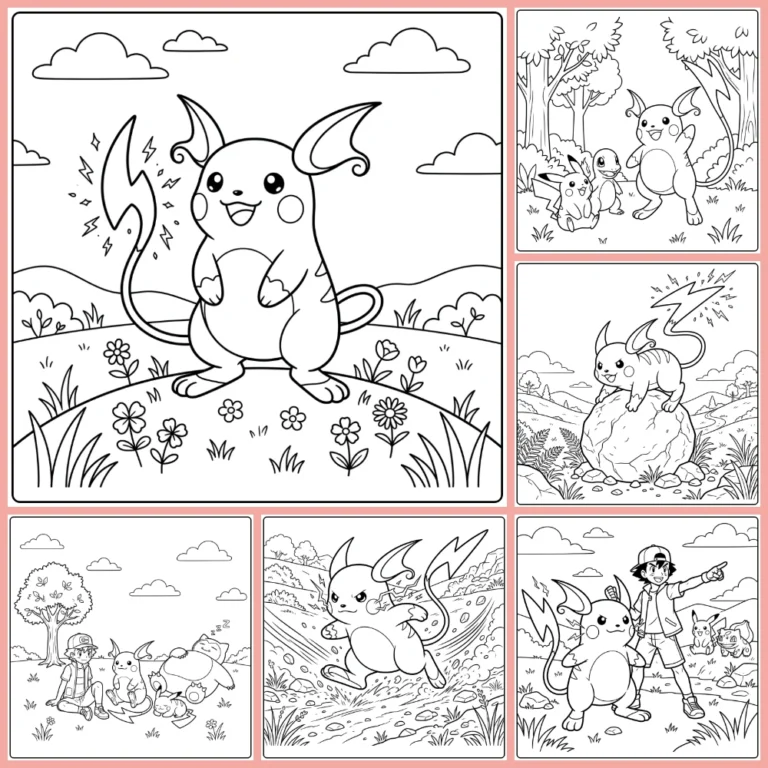 Raichu coloring page collection cover image