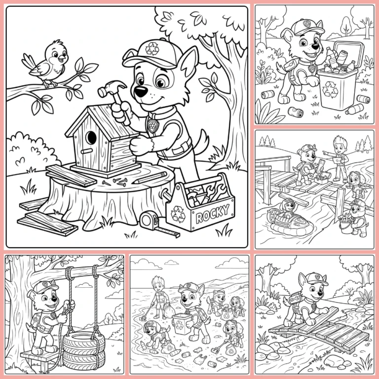 Rocky Paw Patrol coloring page collection cover image