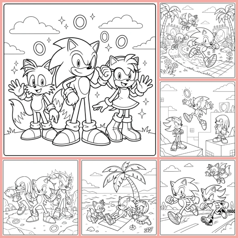 Sonic coloring page collection cover image