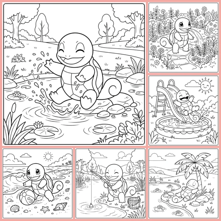 Squirtle coloring page collection cover image