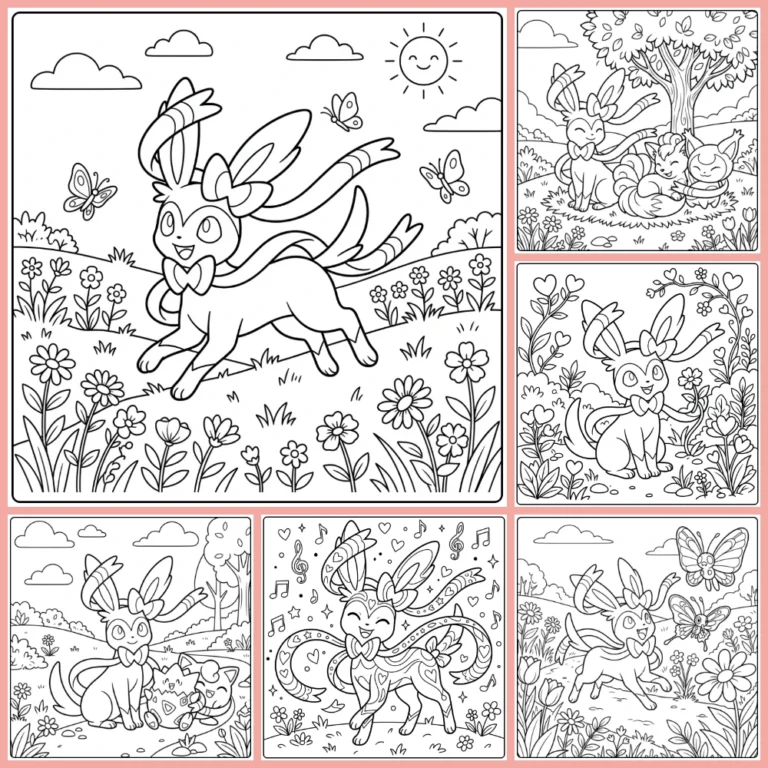 Sylveon coloring page collection cover image