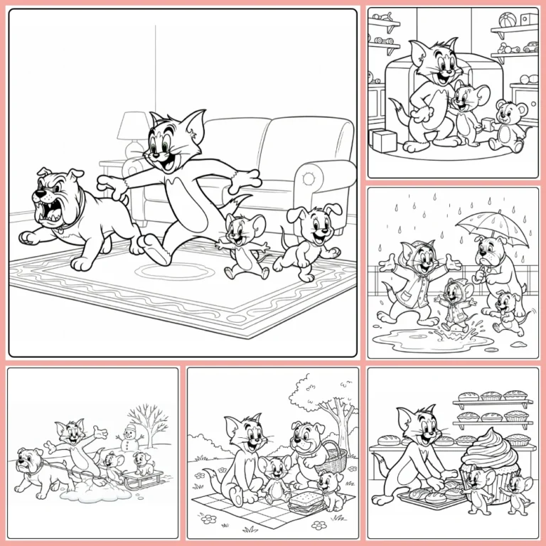 Tom and Jerry coloring page collection cover image