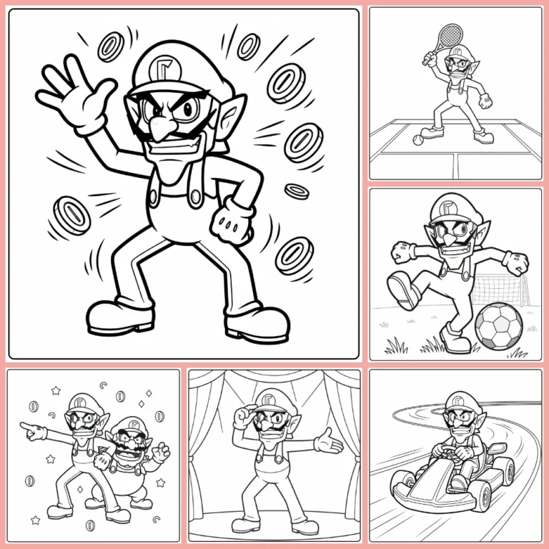 Waluigi coloring page collection cover image