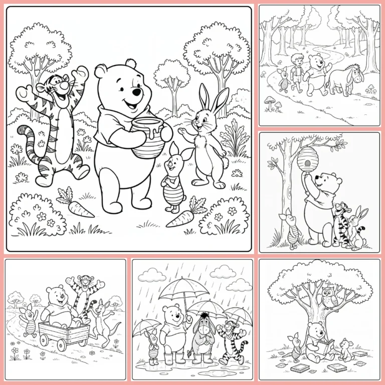 Winnie the Pooh coloring page collection cover image