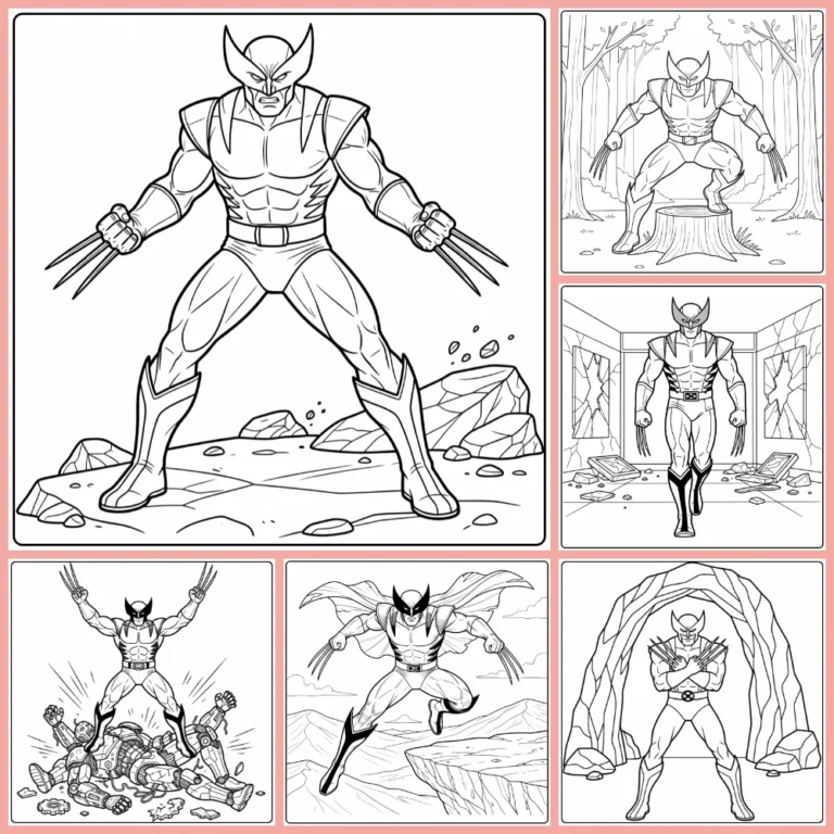 Wolverine coloring page collection cover image