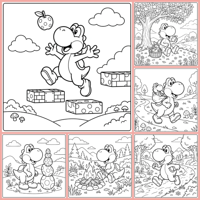 Yoshi coloring page collection cover image