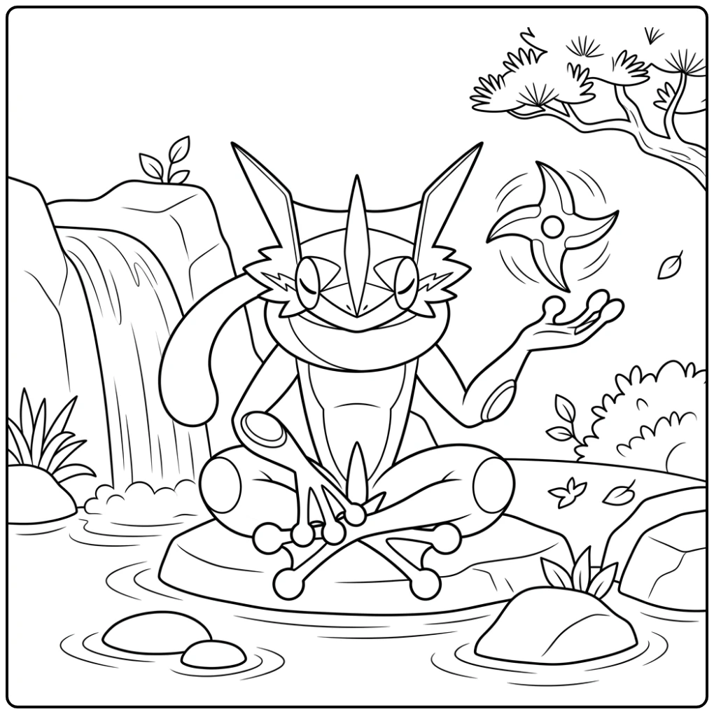Greninja coloring page