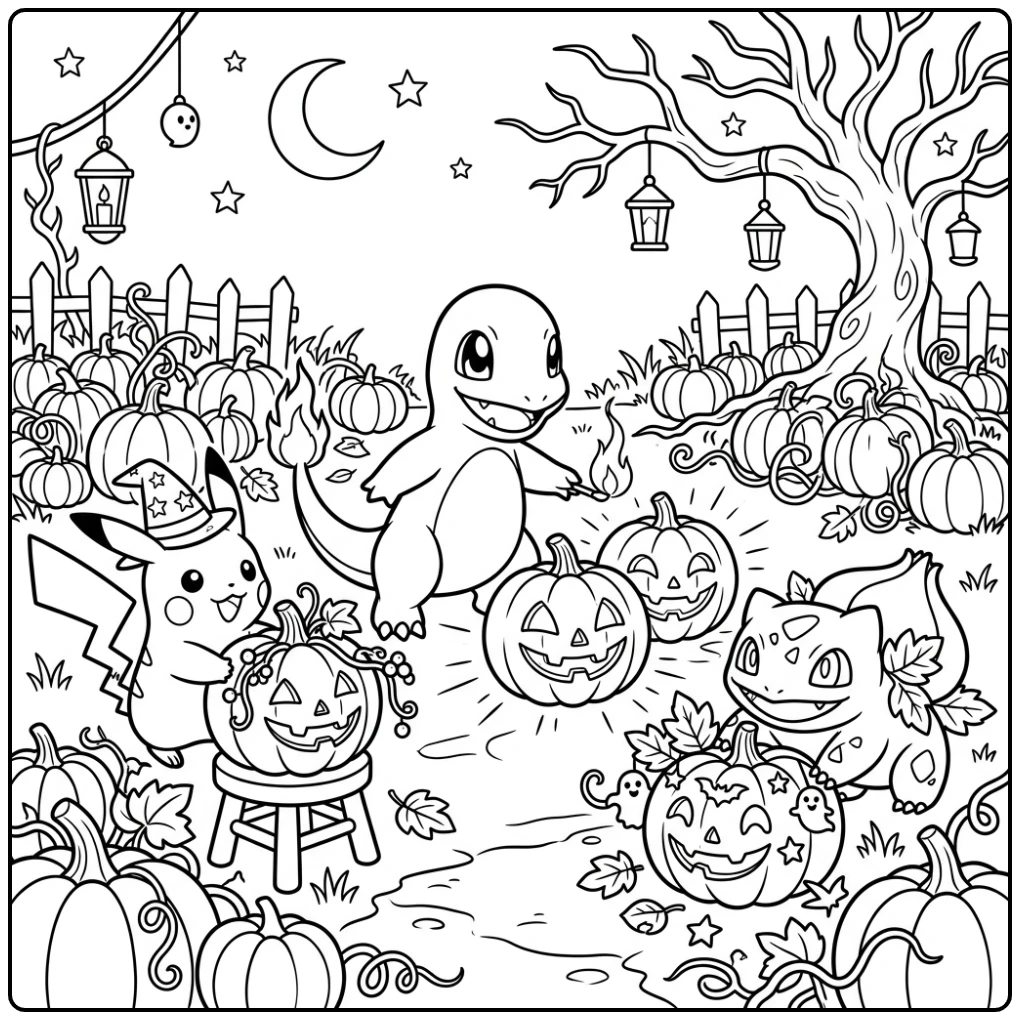 Halloween Pokemon coloring page