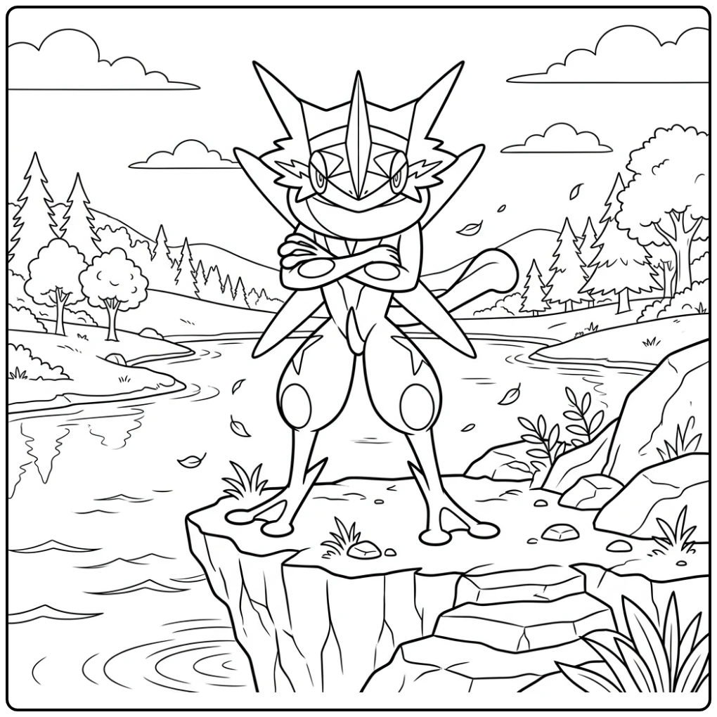 Pokemon Mega Greninja coloring page