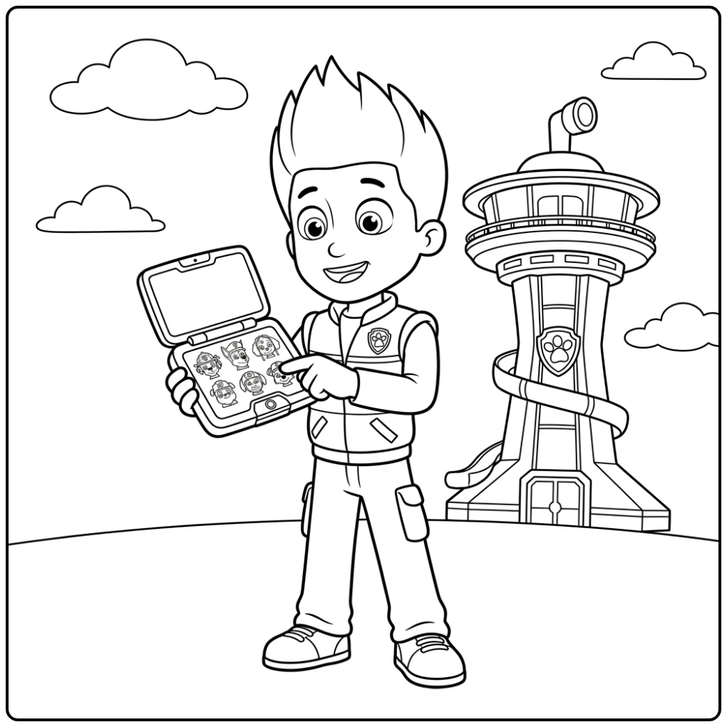 Heroic Ryder Paw Patrol Ready for Action coloring page