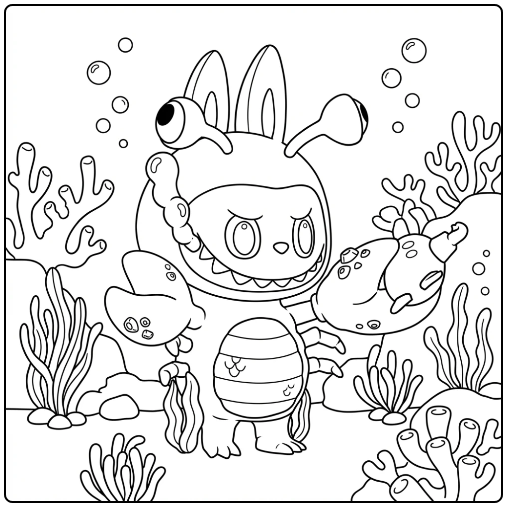 Huge Crab Underwater Monster coloring page