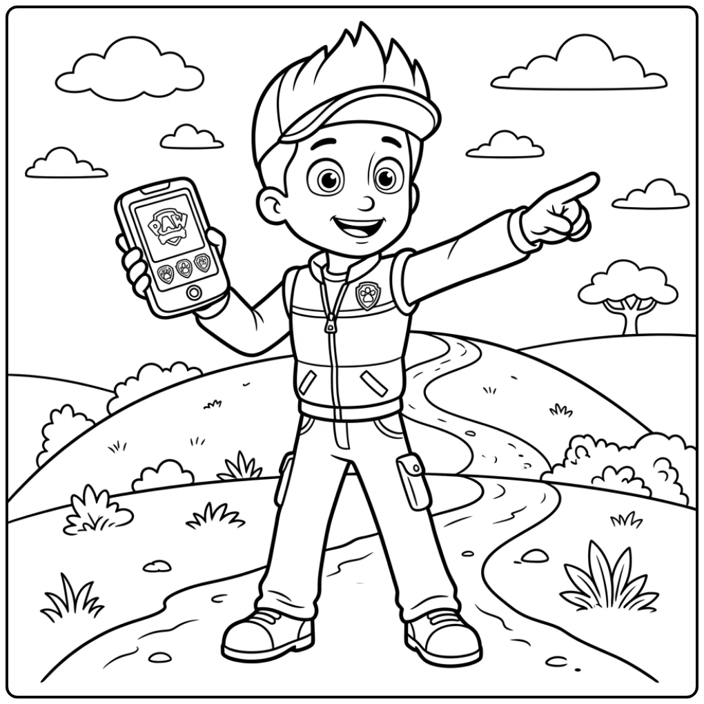 Ryder Paw Patrol Ready for an Action Mission coloring page