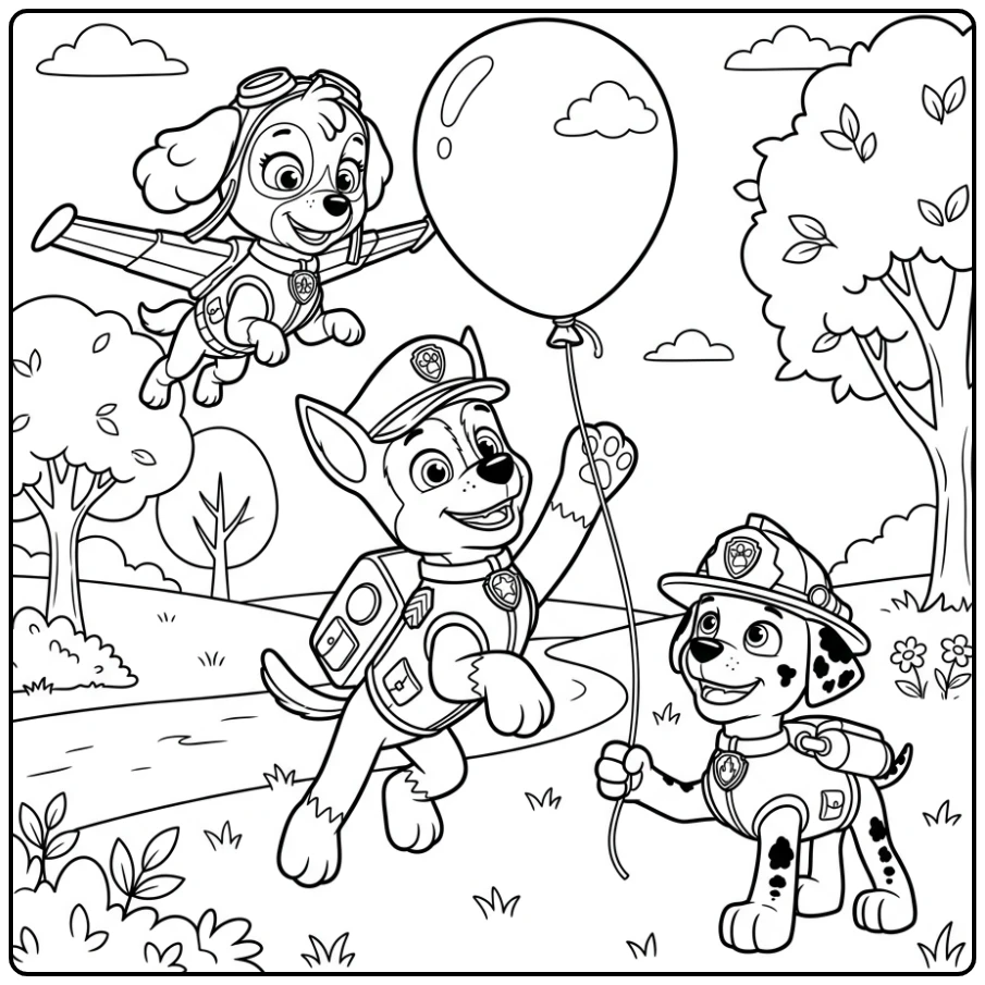 Paw Patrol Chase Adventure in the Park coloring page