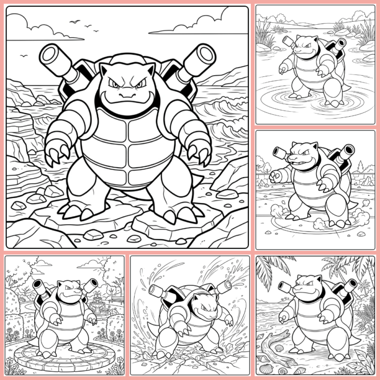 Pokemon Blastoise coloring page collection cover image